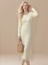 Solid color long robe dress
