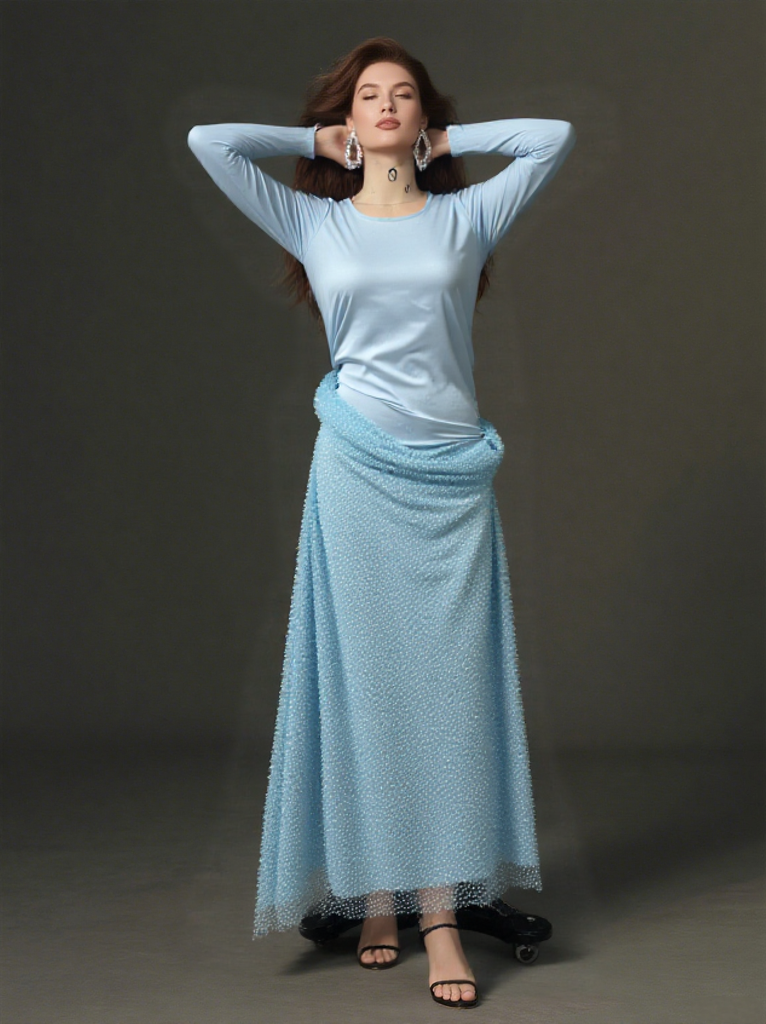 Women's blue long dress