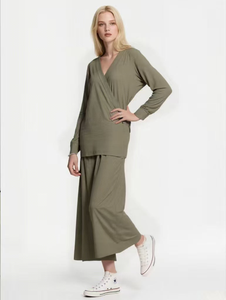 Women's 2-piece set top and long skirt outfit