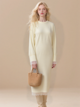 Solid color long robe dress