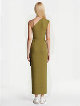 One-shoulder sleeveless wedding guest bridesmaid party dress