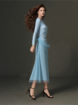 Women's blue long dress