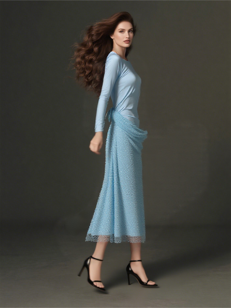 Women's blue long dress