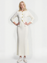 Women's autumn and winter knitted two-piece set, stylish and versatile long sleeve knitted cardigan outfit, jacquard sweater coat, loose fit casual knitted pants two-piece set.