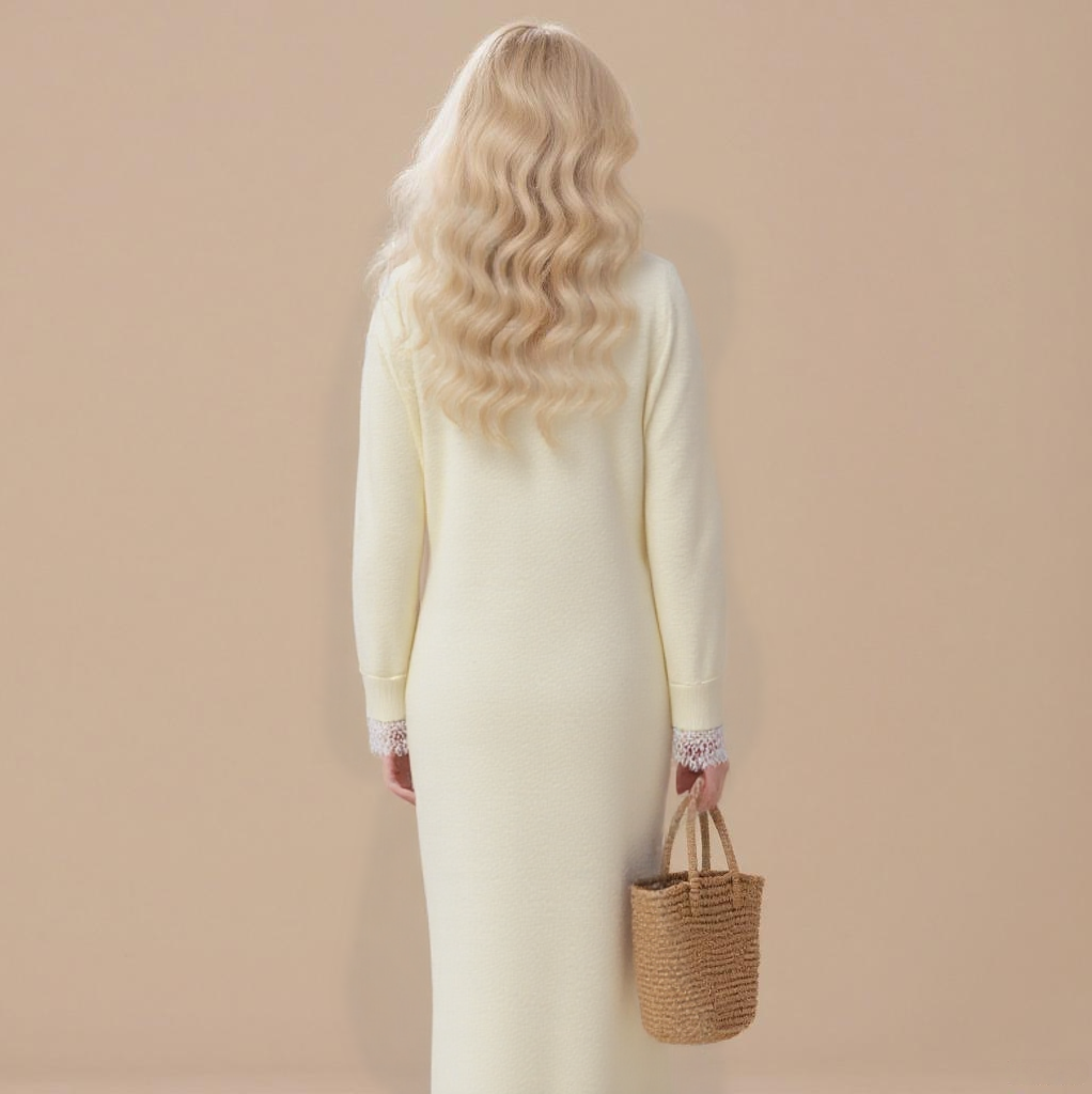 Solid color long robe dress