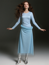 Women's blue long dress