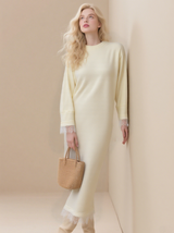 Solid color long robe dress