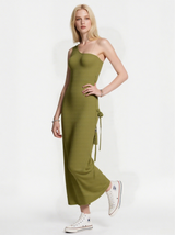 One-shoulder sleeveless wedding guest bridesmaid party dress