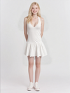 Women's Casual Summer Sleeveless Knee-Length Dress with Ruffled Hem and Spaghetti Straps