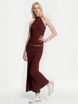 Women's sexy halter neck high collar sleeveless elegant party and wedding guest formal long dress